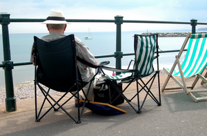 Relaxing on the boulevard in Sidmouth.